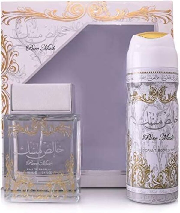Lattafa 2-Piece Pure Musk Gift Set (1 Khalish Musk EDP 100ml, 1 Deo Spray 75ml