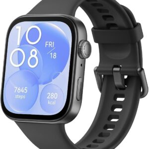 Watch Fit 3 Smartwatch, 1.82 Inch Amoled Display, Comfortable And Stylish Design, Scientific Workout Coach, Upgraded Health Management, Compatible With iOS And Android Black