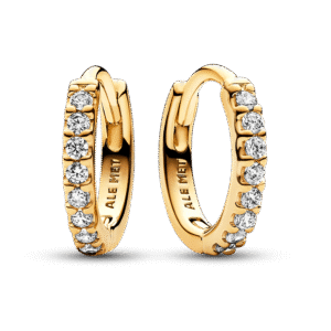 Pandora Timeless 14k Gold-plated Sparkling Huggie Hoop Earrings for Women 263015C01