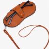 PU Leather Eyeglass Case Sunglasses Bag with Detachable lanyard (Orange)