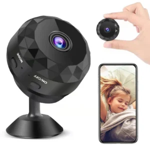 Home Mini Camera with Magnetic Back Cover 1080p 2 Way Voice Home Security Camera Infrared Night Vision Waterproof Camera for Home Office Courtyard and Pets Babys