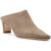 Women's Suede Pointed Mules - Suede upper, Beige
