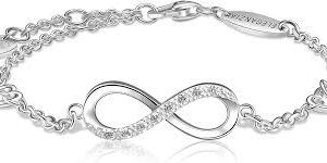 Bracelet for Women Silver Plated Bracelet Cubic Zirconia Adjustable Love Heart Bracelets