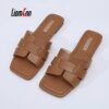 Women Fashion beige Bliss Slippers Stylish Comfort for Summer Outdoor or Indoor Flat Beach Sandals